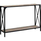 48" Console Table in Dark Taupe & Black